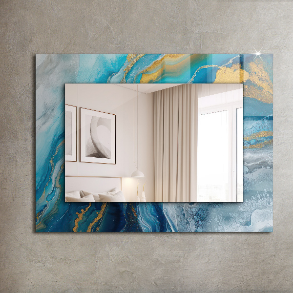 Decorative mirror Astratta fringes in marble