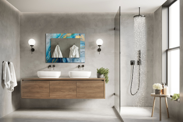 Decorative mirror Astratta fringes in marble