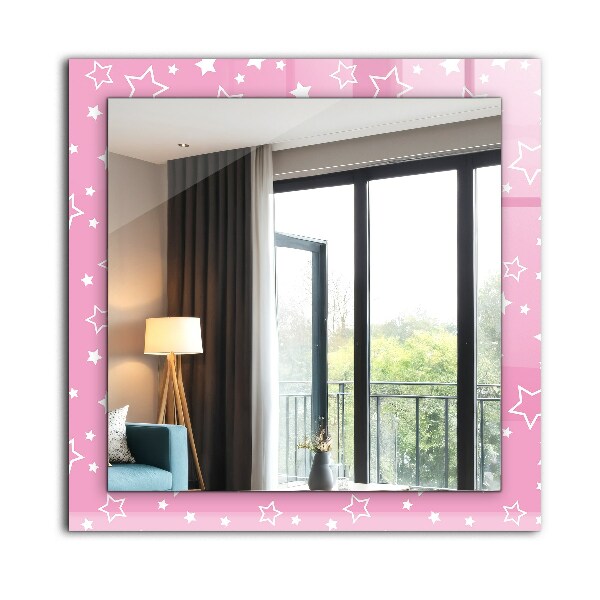 Mirror frame with print Pink square