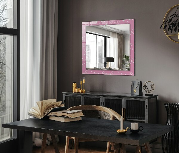 Mirror frame with print Pink square