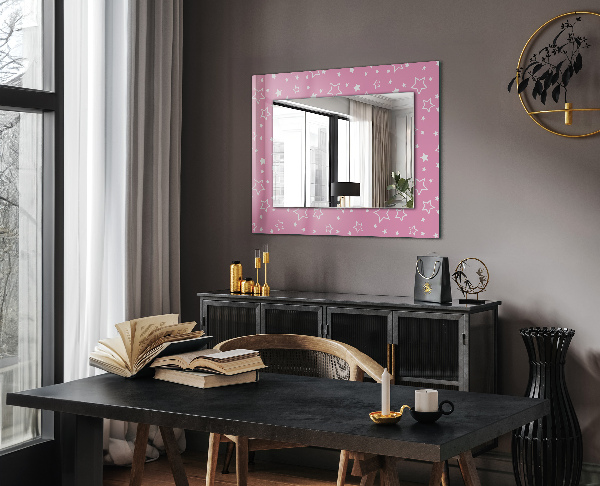 Mirror frame with print Pink square