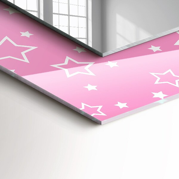 Mirror frame with print Pink square