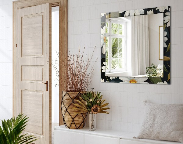 Printed mirror Margherita bianca fog