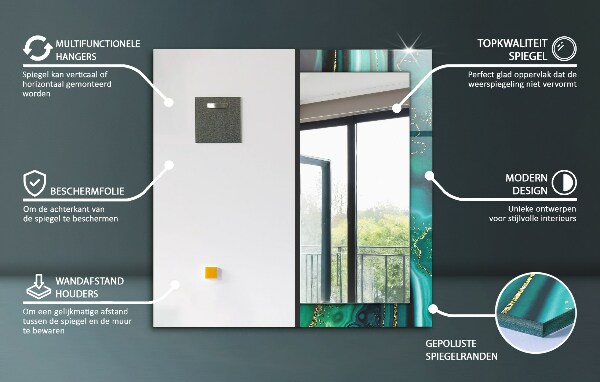 Wall mirror design Ginkgo mist