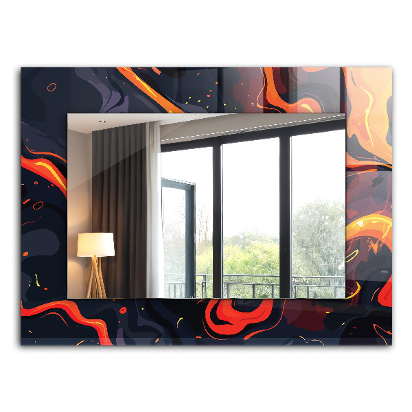 Decorative mirror Volcanic lava