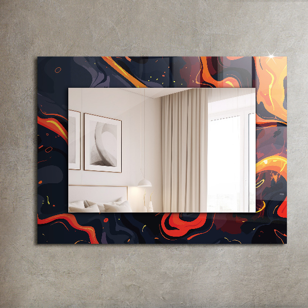 Decorative mirror Volcanic lava