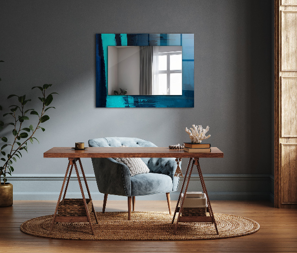 Printed mirror Astrata blue art