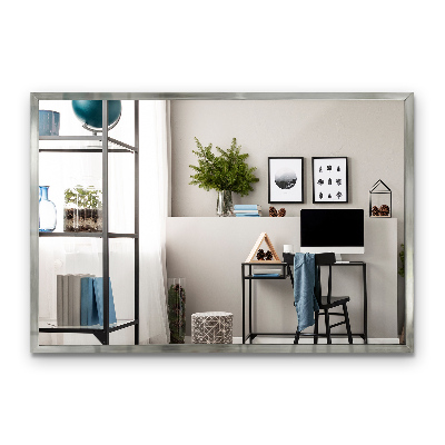 Minimalist silver wall mirror 60x40 cm