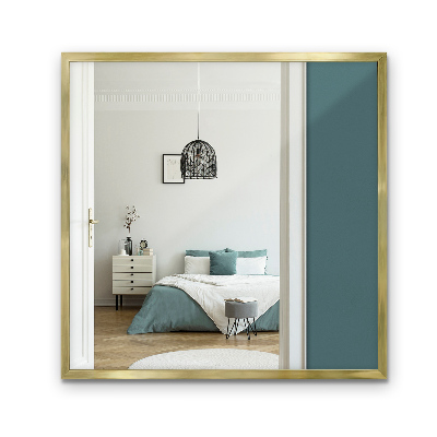 Minimalist square gold framed mirror 50x50 cm
