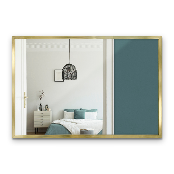 Minimalist wall mirror with gold frame 60x40 cm