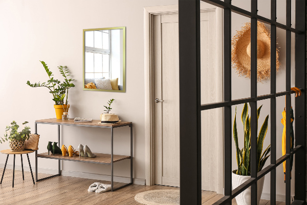 Minimalist rectangular gold framed mirror 70x50 cm