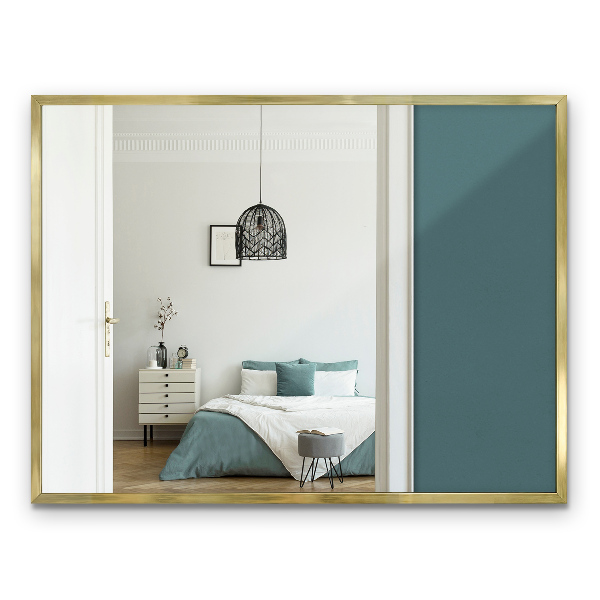 Rectangular mirror with gold frame 80x60 cm