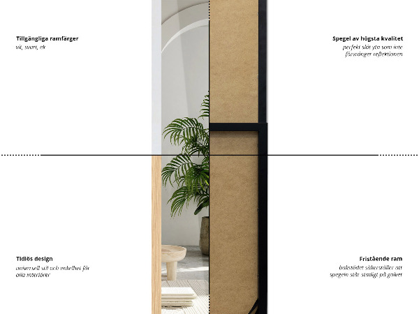 Full length mirror white 14x61 in