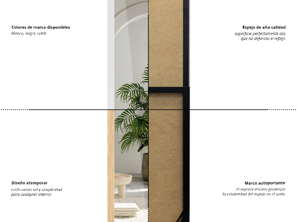 Full length mirror oak colour 14x61 in