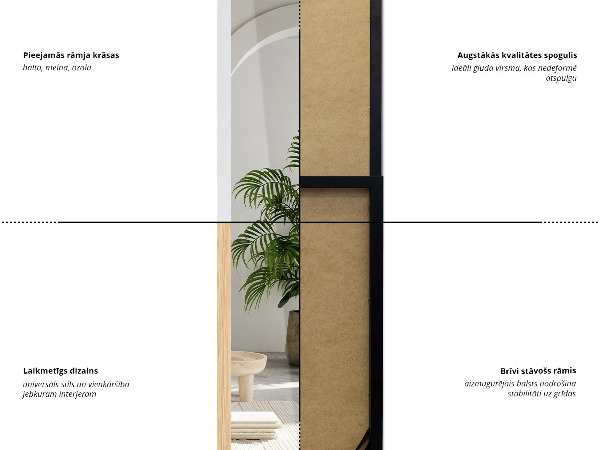 Full length mirror oak colour 14x61 in