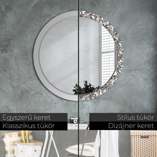 Circle decorative mirror Tropical leaves
