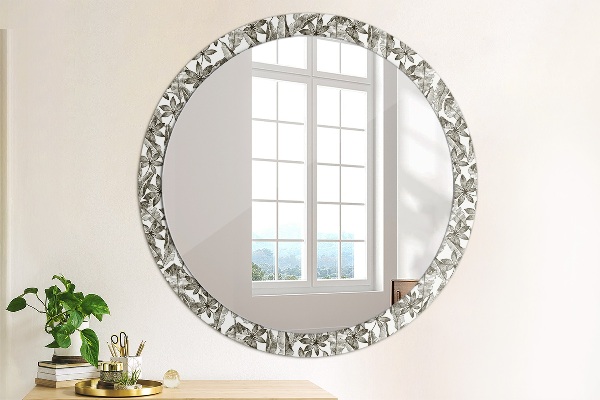 Circle decorative mirror Tropical leaves
