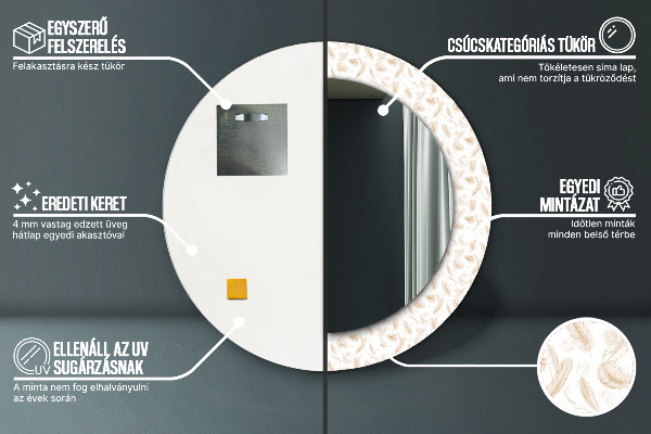 Ornate framed mirror Feathers