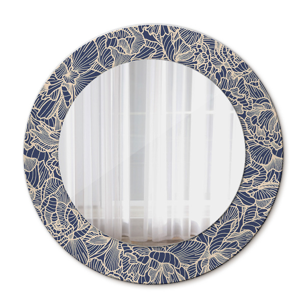 Round printed mirror Flowers