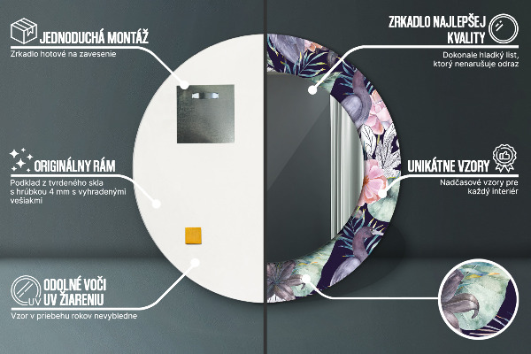 Ornate framed mirror Caps birds