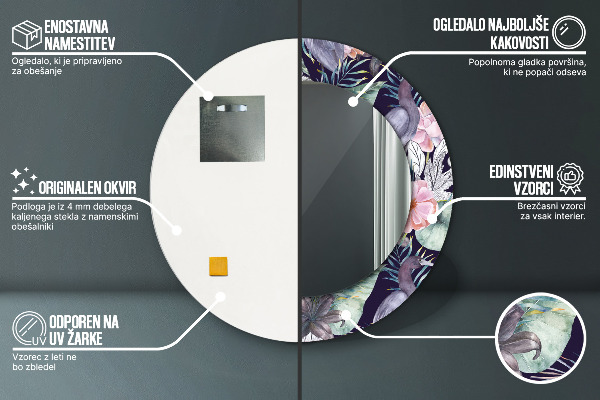 Ornate framed mirror Caps birds