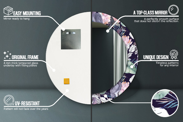 Ornate framed mirror Caps birds