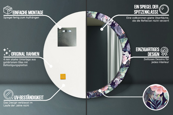 Ornate framed mirror Caps birds