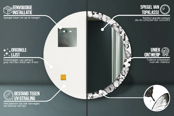 Ornate framed mirror Butterfly