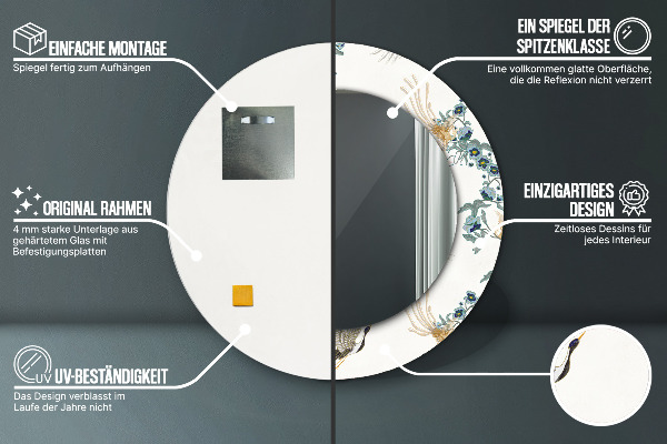 Round wall mirror design Chinoseries