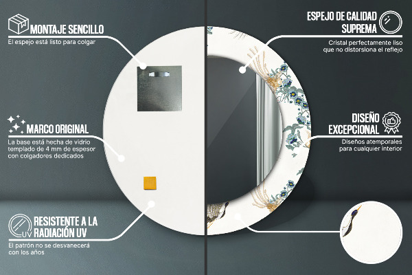 Round wall mirror design Chinoseries