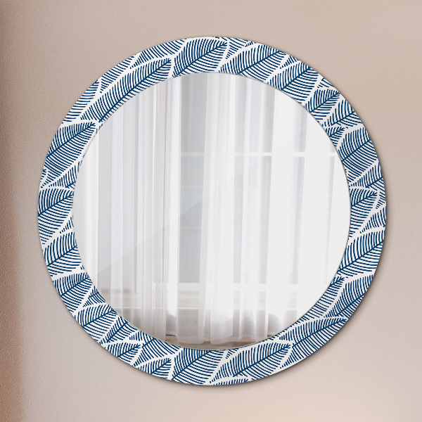 Round wall mirror design Leaves