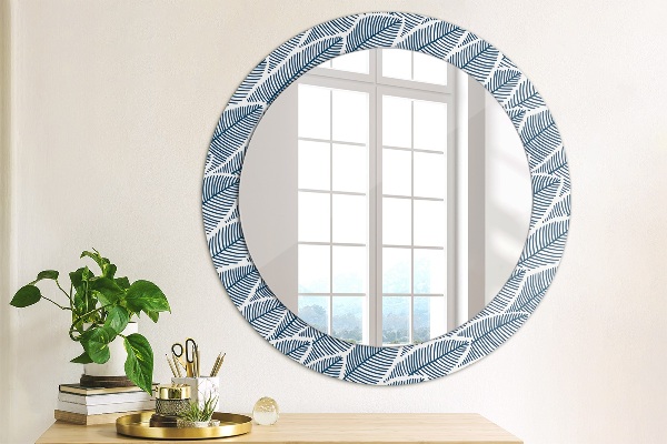 Round wall mirror design Leaves