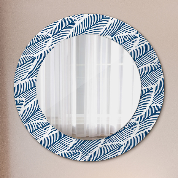 Round wall mirror design Leaves