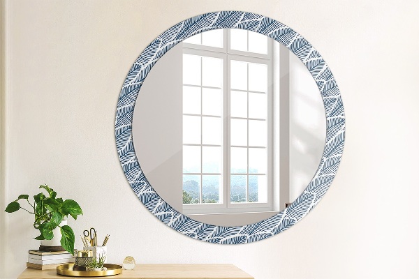 Round wall mirror design Leaves