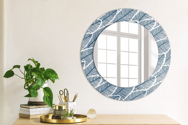 Round wall mirror design Leaves