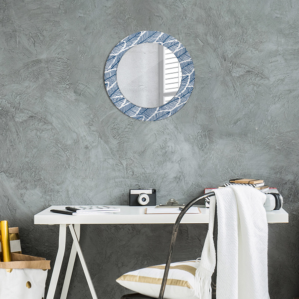 Round wall mirror design Leaves