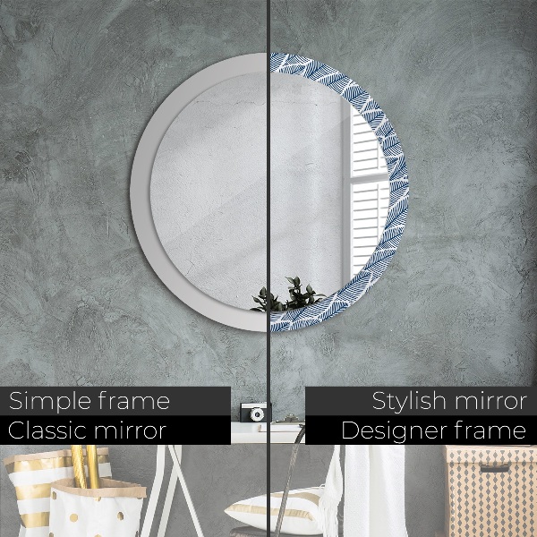 Round wall mirror design Leaves