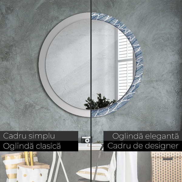 Round wall mirror design Leaves