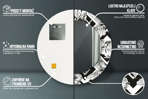 Circle decorative mirror Hummingbird