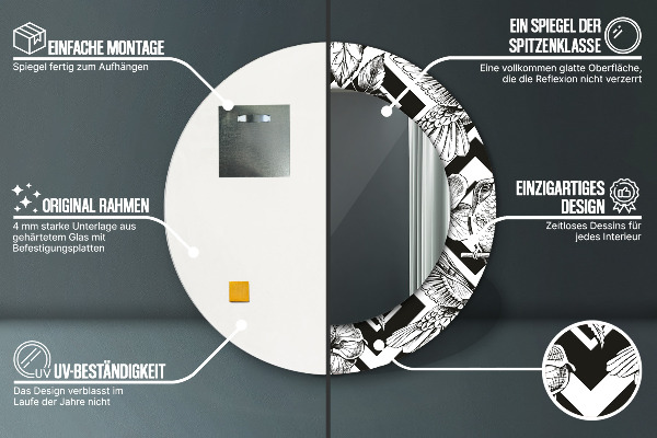 Circle decorative mirror Hummingbird