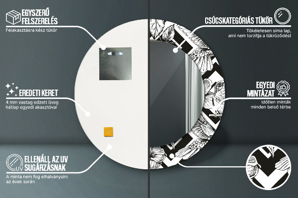 Circle decorative mirror Hummingbird