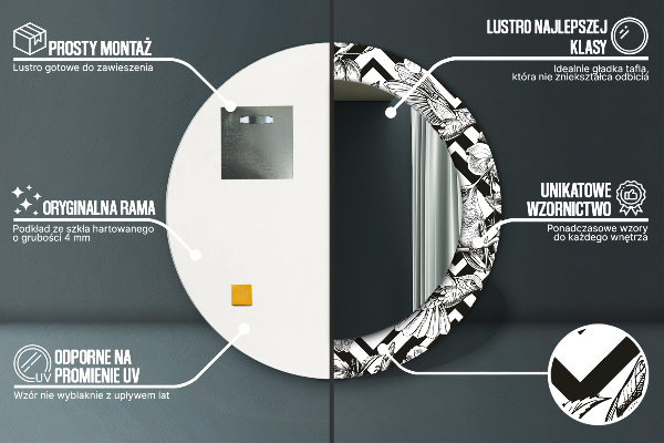 Circle decorative mirror Hummingbird