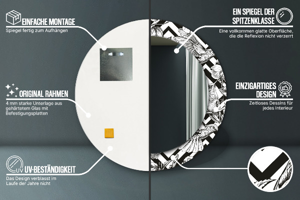 Circle decorative mirror Hummingbird