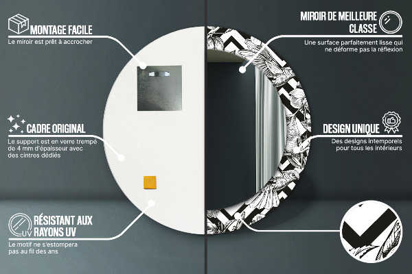 Circle decorative mirror Hummingbird