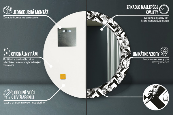 Circle decorative mirror Hummingbird