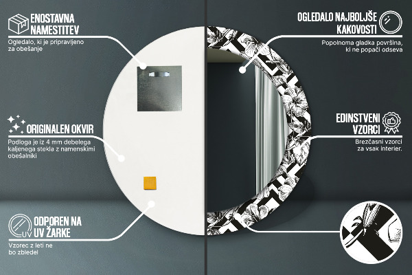 Circle decorative mirror Hummingbird