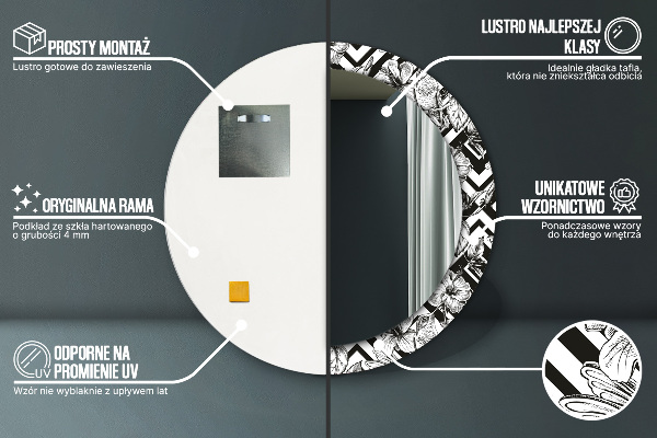 Circle decorative mirror Hummingbird