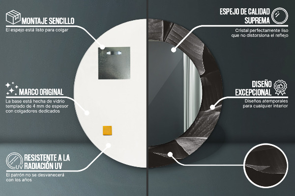 Ornate framed mirror Tropical palm trees