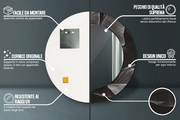 Ornate framed mirror Tropical palm trees