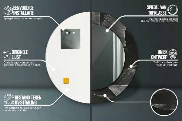 Ornate framed mirror Tropical palm trees